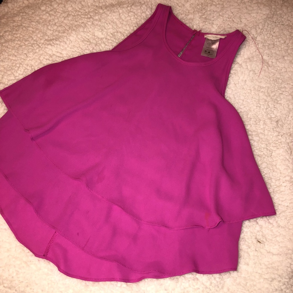 hot pink ruffle shirt